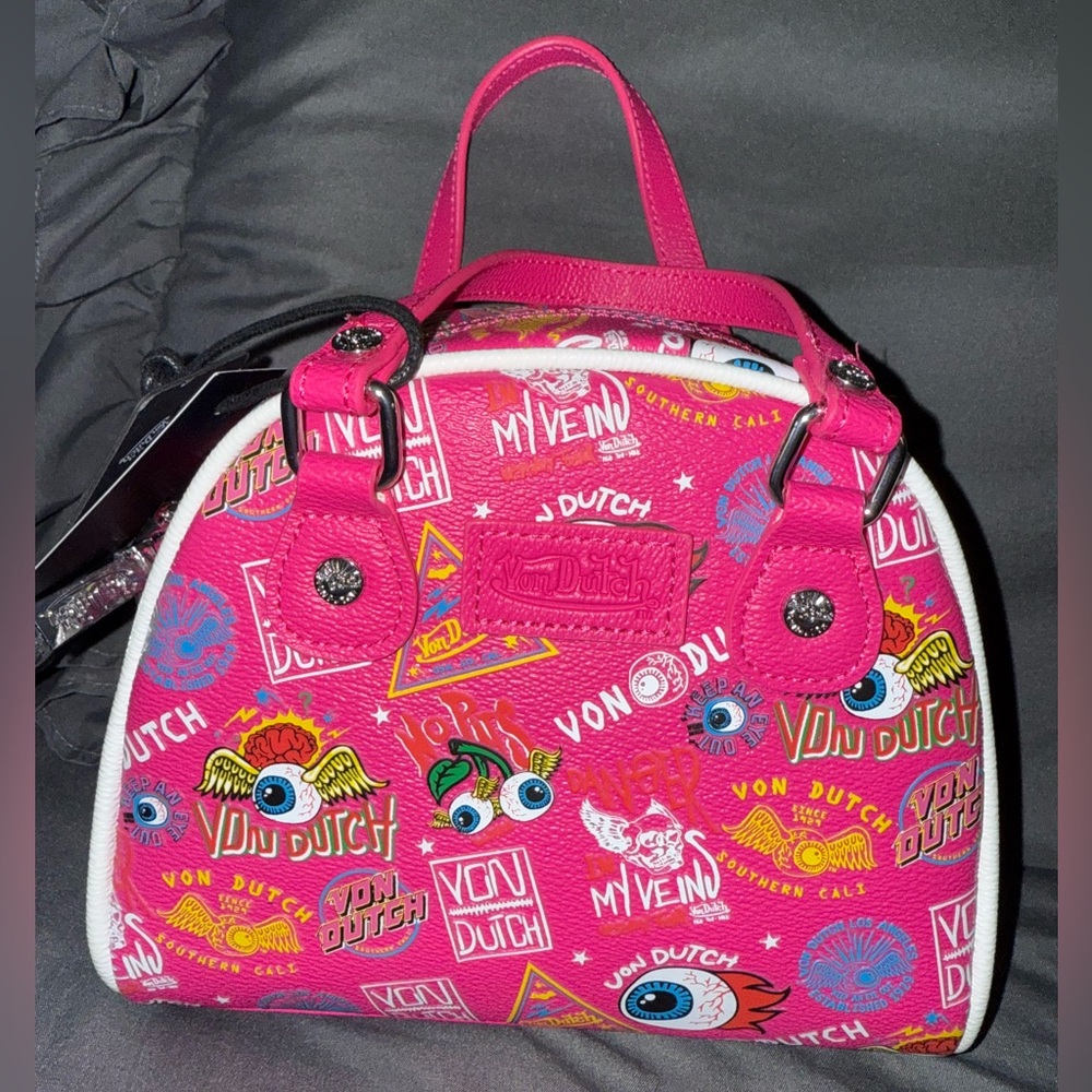 Von Dutch Pink Graphic Women's hand/crossbody bag
